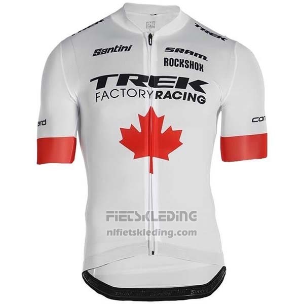 2019 Fietskleding Trek Factory Racing Kampioen Canada Korte Mouwen en Koersbroek